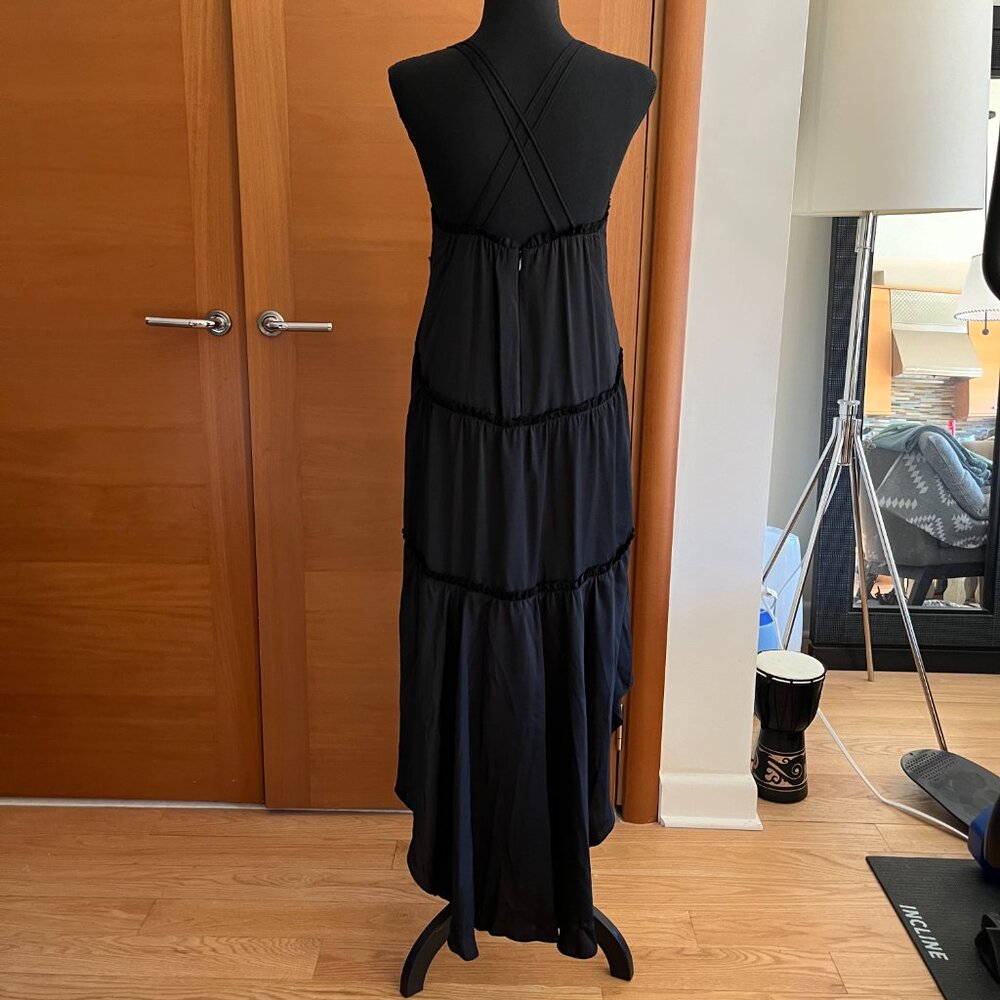Banana Republic Ruffle Tiered Silky Satin Hi-Low Dress NWT, Size 4 - Picture 4 of 4